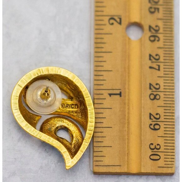 Vintage Teardrop Magatama Earrings, Bohemian Stud Earrings by Avon - C8 - Picture 2 of 2